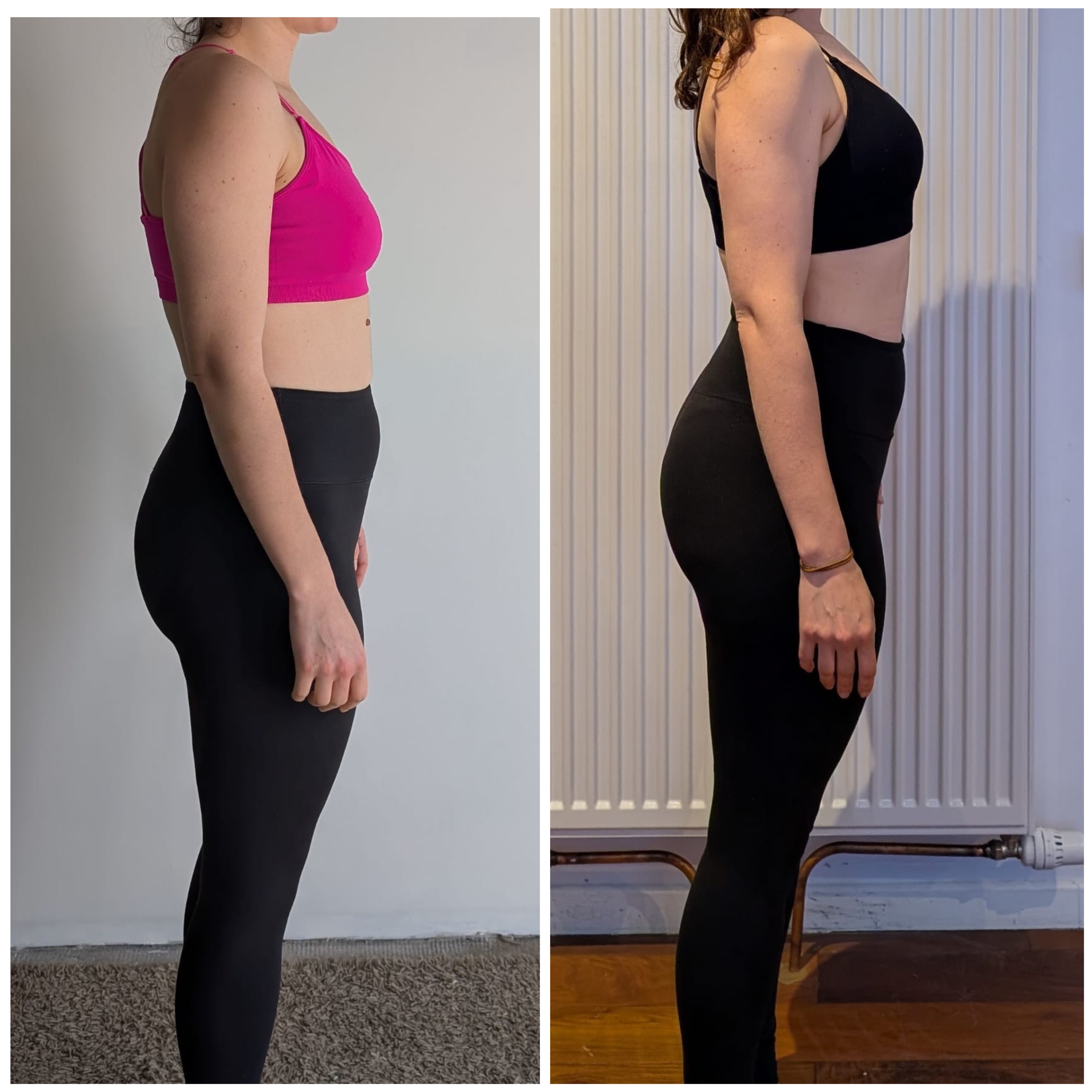 Transformation Emeline face — 2 mois coaching hybride Ornella Fit