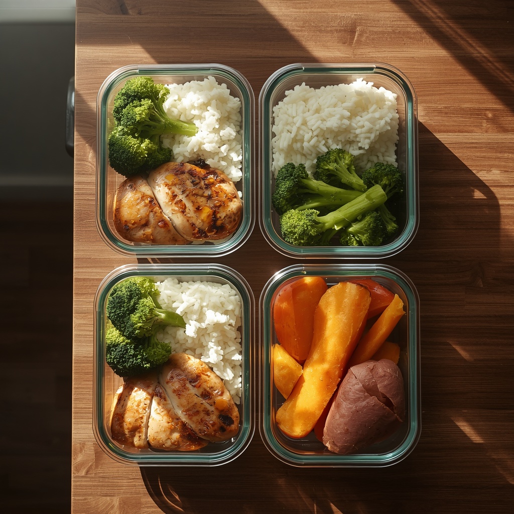 Meal prep fitness — préparation repas sains