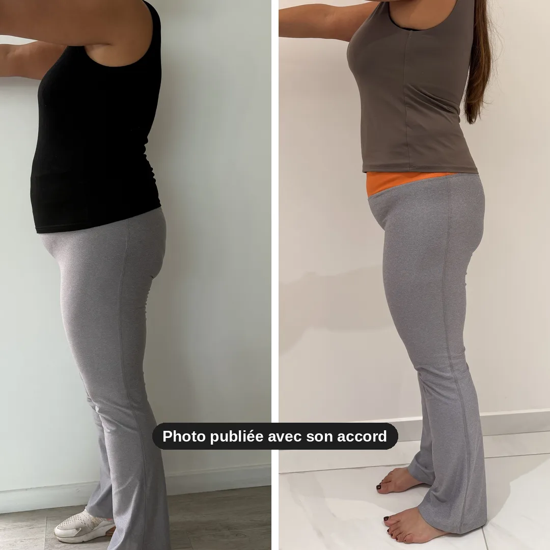 Monya, préparation physique au Rallye Aïcha des Gazelles avec Ornella Fit Coaching — avant / après de profil